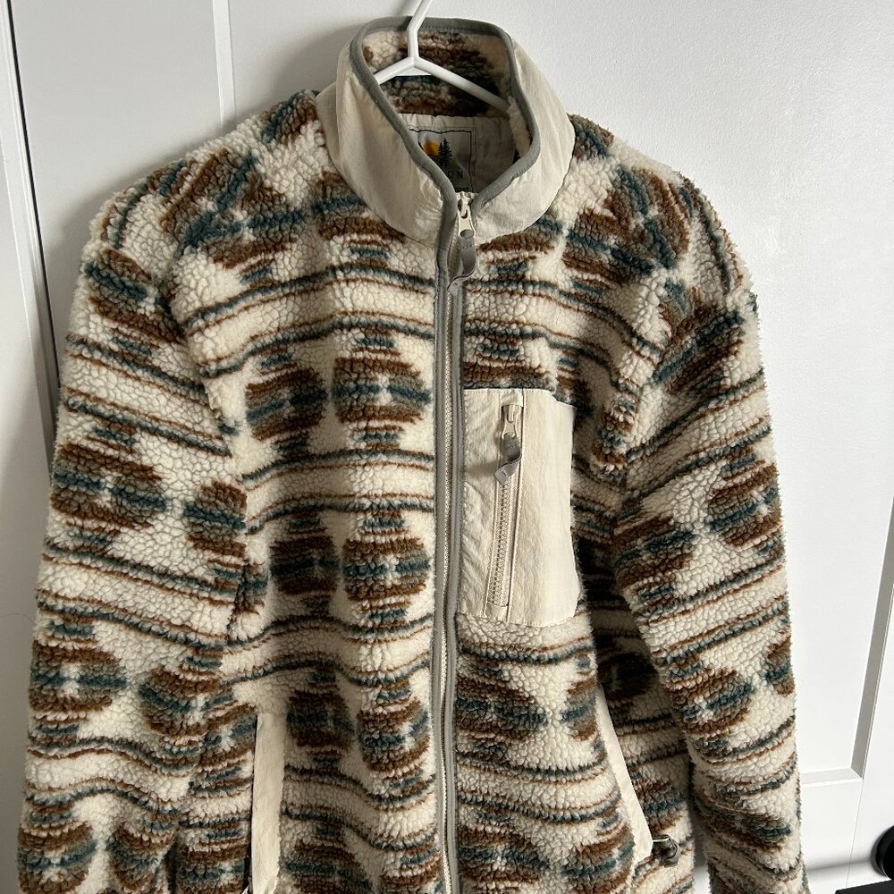 Sherpa Full-Zip Jacket with Sweat Proof Lining - Women's Size Large